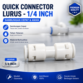 Quick Connector - Lurus - 1/4 Inch
