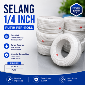Selang 1/4 Inch - Putih Per-Roll