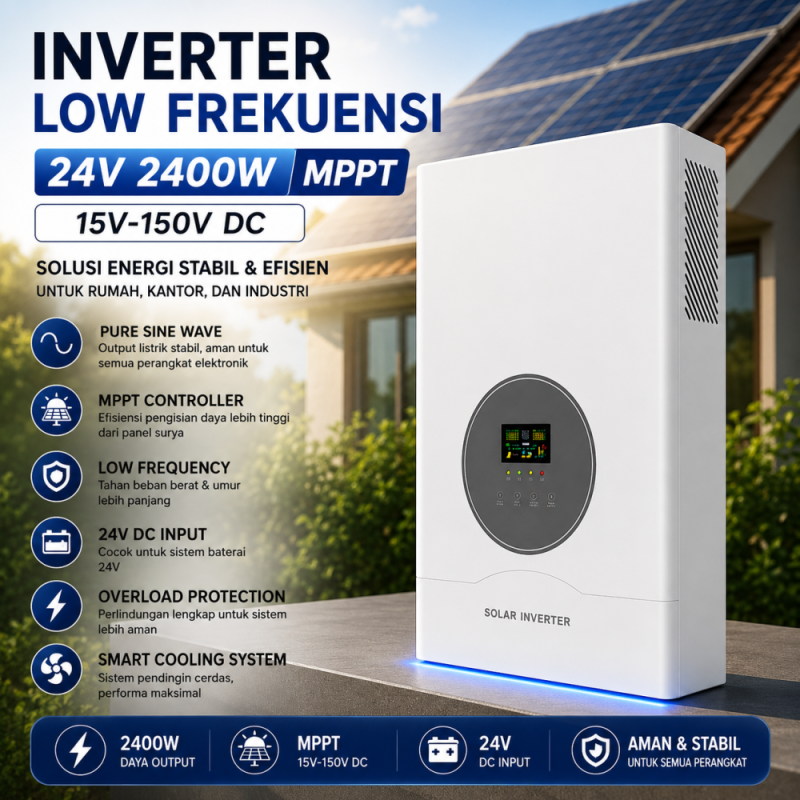 Inverter Frekuensi Rendah 24V 2400W MPPT 15V-150V DC