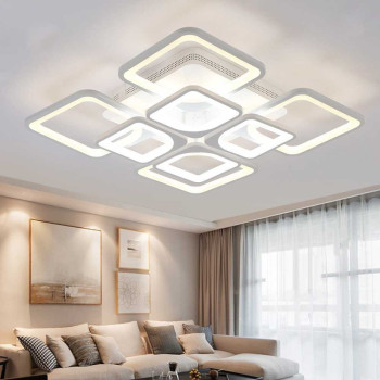 Lampu plafon akrilik 4+4 - cahaya putih - 90W