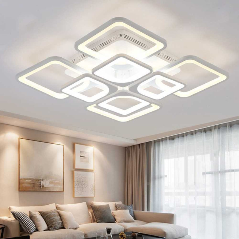 Lampu plafon akrilik 4+4 - cahaya putih - 90W
