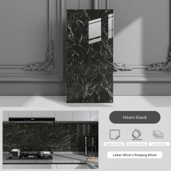 Wallpaper PVC Foam Ukuran 30*60cm (Hitam Klasik)