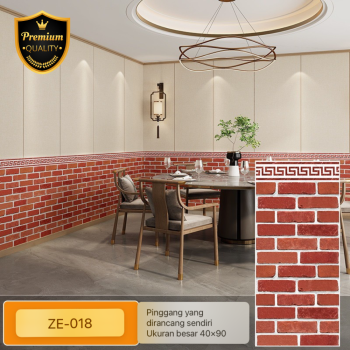 Wallpaper PVC Foam Ukuran 40*90cm (Bata Merah)