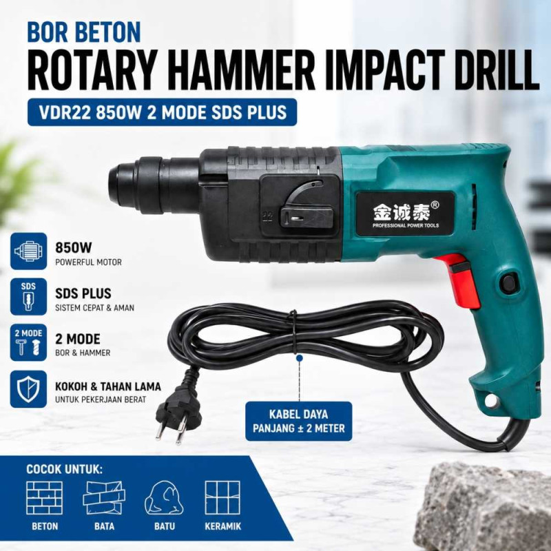 Mesin Bor Listrik - Strong Power : Drill & Hammer