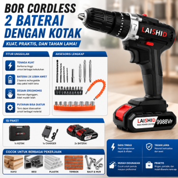 Mesin Bor Portable - 2 Baterai