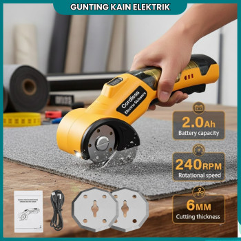 Gunting Baju Elektrik 4V - 2 Pisau (Kuning)