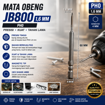 Mata Obeng Listrik JB800 Ukuran 1,6 mm