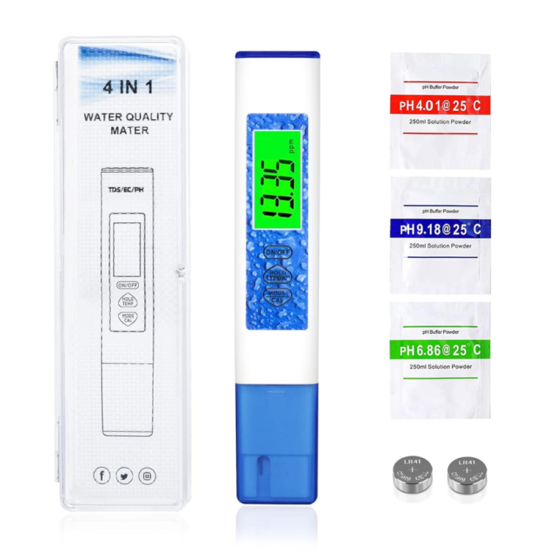 Water Quality Meter 4 in 1 PH/TDS/EC/TEMP