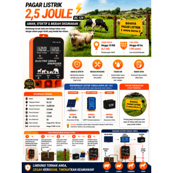 Pemancar Arus Pagar Listrik Ternak/Kebun -  XSD-A6+05 - 2,5 Joule
