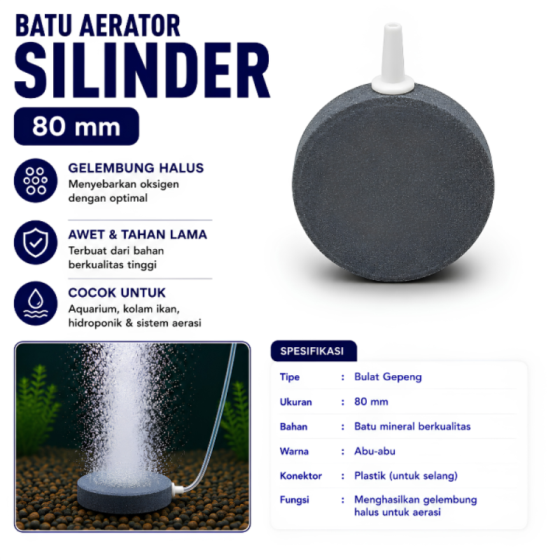 Batu Silinder Aerator 80*15*5mm