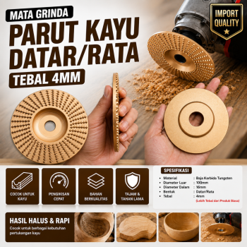 Mata Grinda Parut Kayu -Rata/Datar - 4 Inch (Imported)