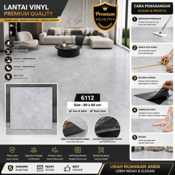 PVC Vynil Lantai 60*60cm (Keramik Granit) No.6112 /6m