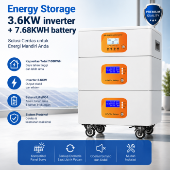 Penyimpanan Energi Inverter 3,6KW + Baterai 7,68KWH