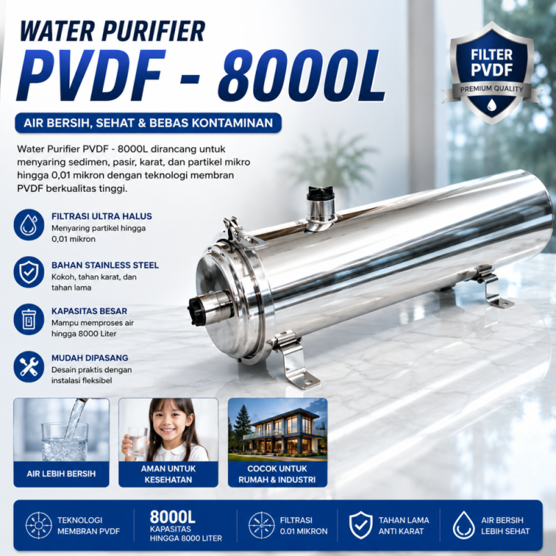 Water Purifier - Penyaring Air PVDF - 8000L