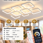Lampu plafon akrilik 8 head remote control & Kontrol APP - cahaya putih 120W