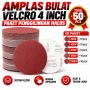 Amplas Bulat Velcro 4 Inch  - Paket Penggilinggan halus -  Total 50pcs