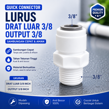 Quick Connector - Lurus - Drat Luar 3/8 - Output 3/8 