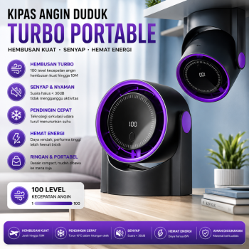 Kipas Angin Duduk Turbo Portable