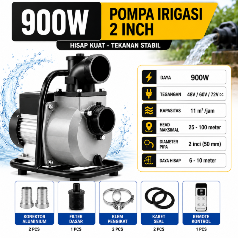 Pompa Irigasi 2 Inch Solar MPPT DC 48V