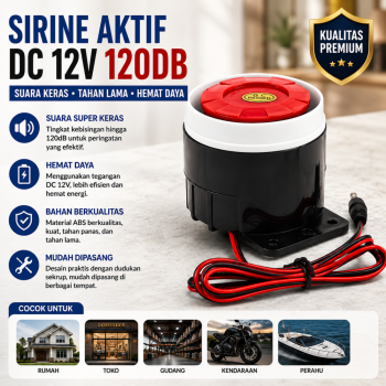 Sirine - Sirene Alarm DC12V (Merah)