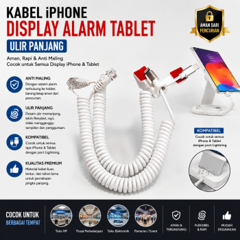 Kabel iPhone/iPad - Alarm Display Etalase - Ulir Panjang