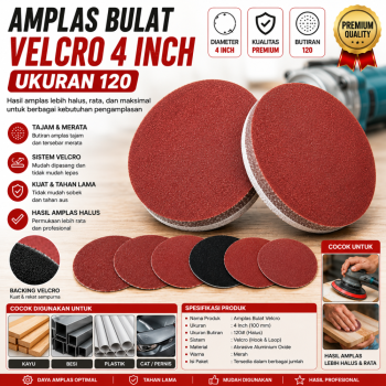 Amplas Bulat Velcro 4 Inch - no. 120
