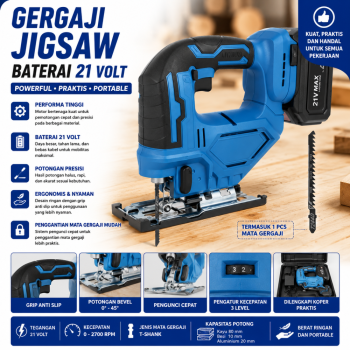 Gergaji Jigsaw Portable - Rechargeable DC 21V