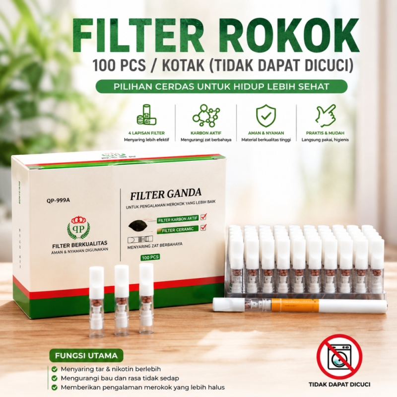 Filter Rokok - 100 buah/kotak (Tidak Dapat Dicuci)